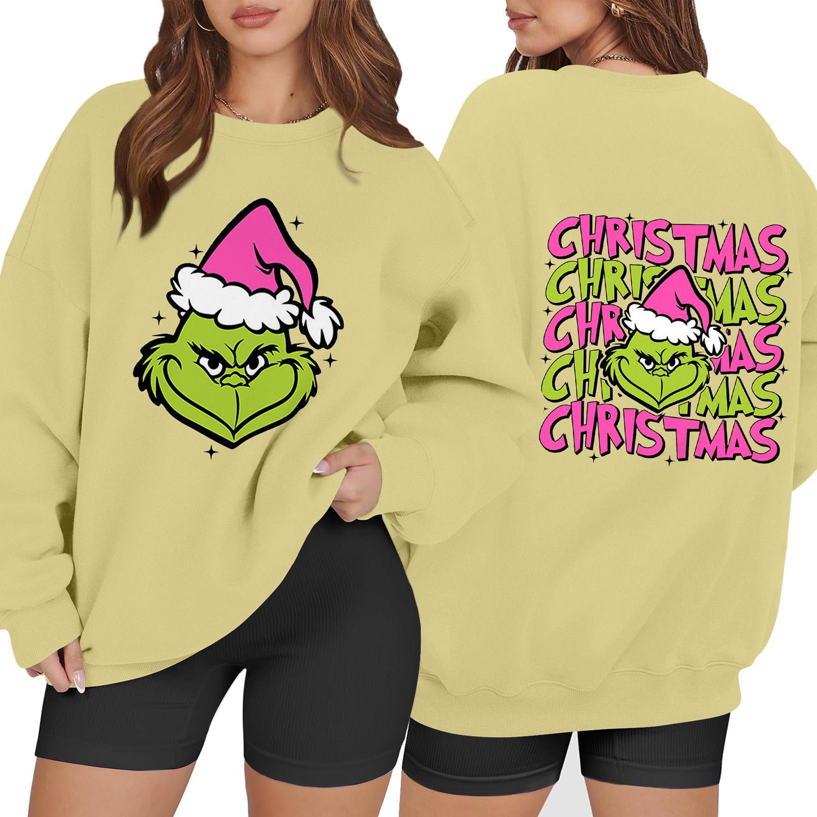 

Women s Fashion Long Sleeve Print Round Neck Loose Pullover Sweater Top XXXL