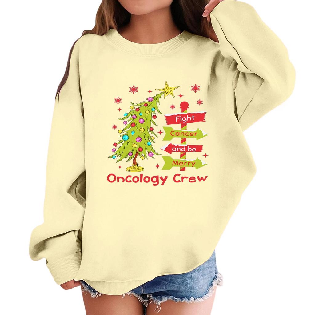 Children's Fashionable Casual Long-sleeved Loose Christmas Print Pullover Sweatshirt