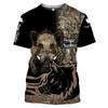 Summer Hot Sale Of The Season Men's Casual Sporty Short Sleeve T-Shirt 3D Hunting Animal Digital Print O Neck Breathable Fashi