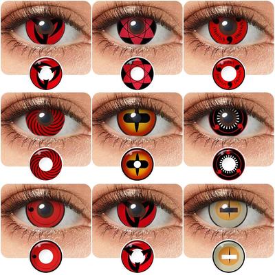 Sharingan Eye Cosplay Contact Lenses for Eyes Red Halloween Contact Lenses Colored Contact Lenses for Anime Accessories