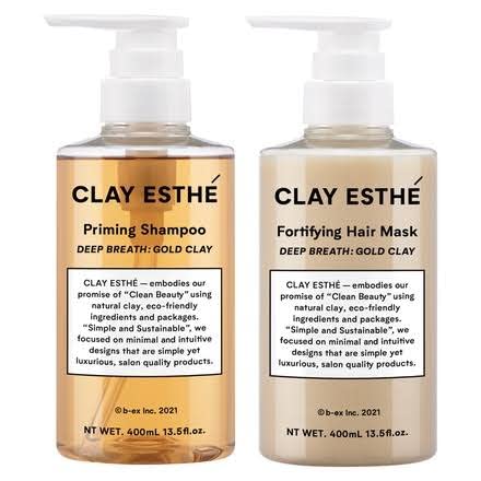 Clay Esthe Priming Pink Shampoo 400ml & Fortifying Mask Pink 400ml Set