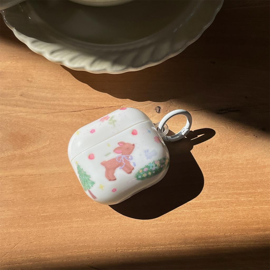 Graffiti Flower Deer Applies AirPods4 Protective Case Apple 2/3 Generation AirPods Pro3 Earphone Cover Female