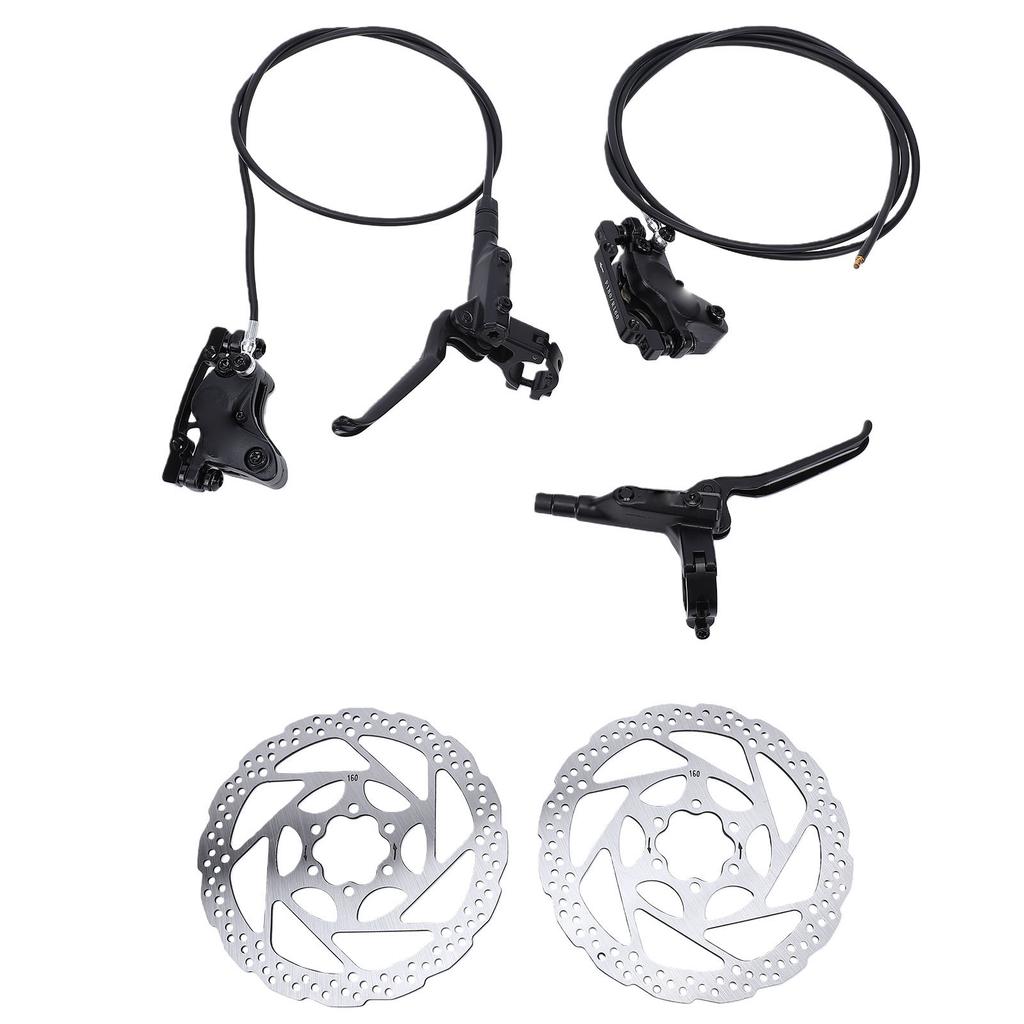 4 Piston Mountain Bike Hydraulic Disc Brake Kit Aluminum Alloy Bike Disc Brake Set with 160mm Rotors