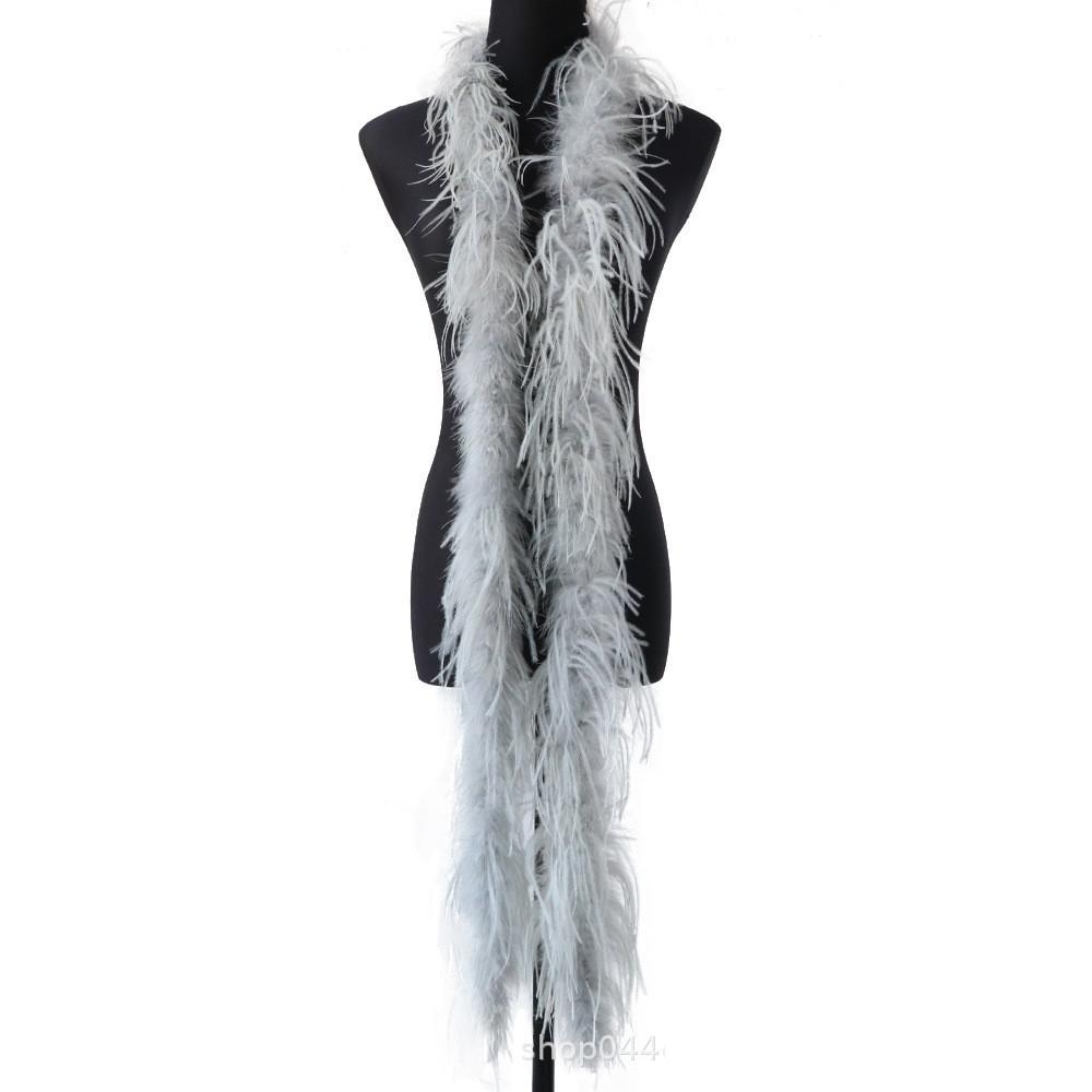 2 Meters/Bag South African Colorful Ostrich Feather Villus Fluff Bar Strip Dyed Pattern Performance Dress Hat Scarf