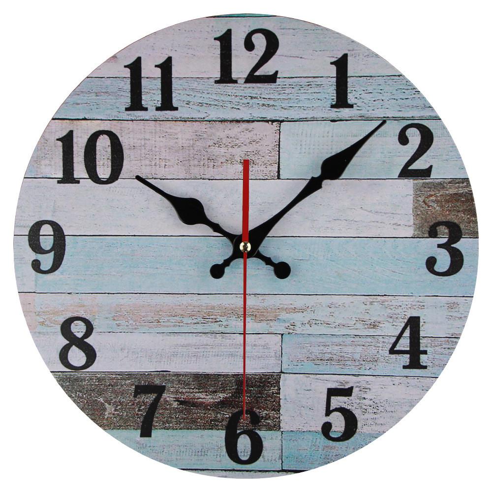 

Деревянные настенные часы Wood Monroe Grain с декоративным дизайном для домашнего использования Blue Wood Grain