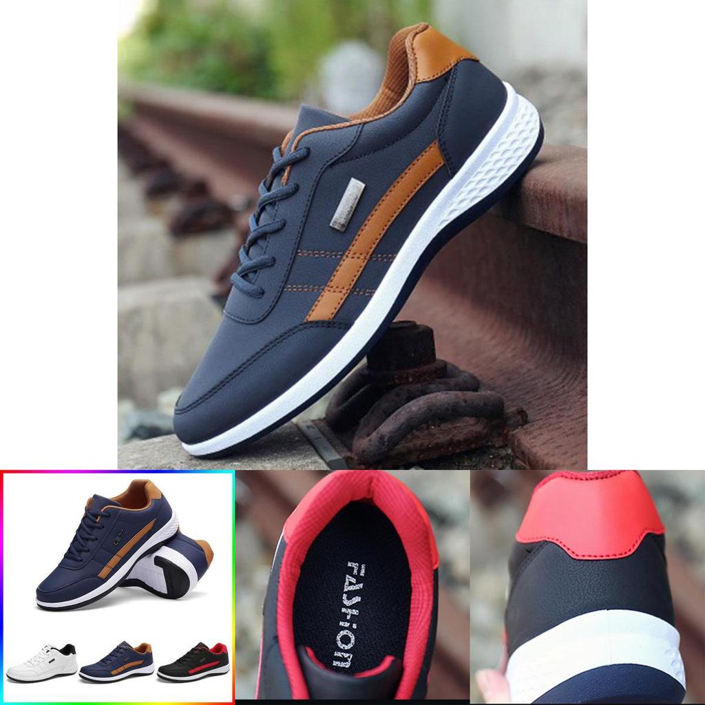 Premium Quality Men's Shoes Artificial Leather Casual Sneakers Trainers With Timeless Design