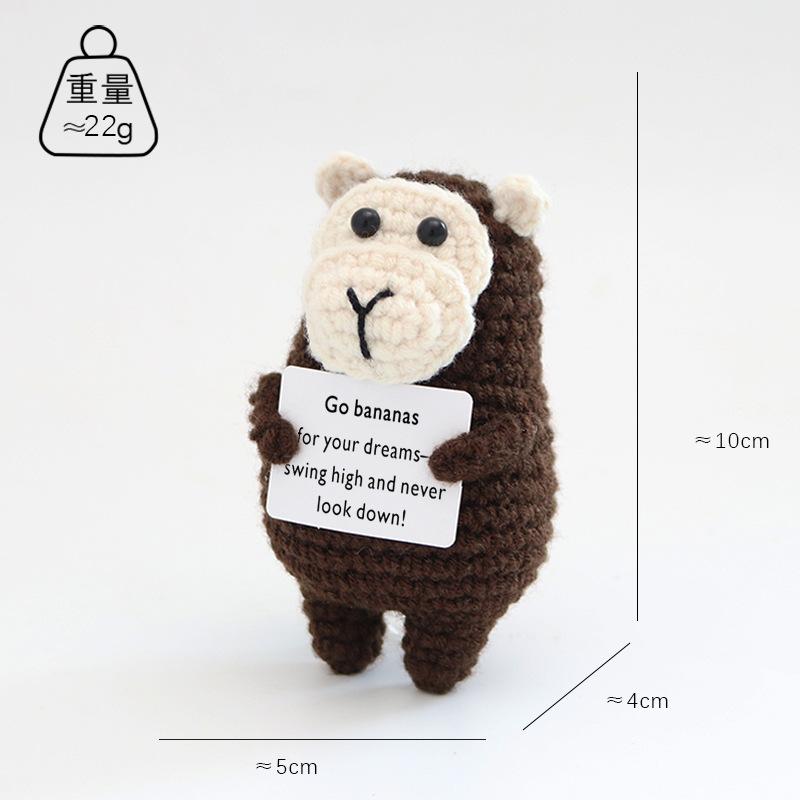 Crochet Ornament Crochet Positive Animals Office Desk Accessorie Crochet Figurine Kindergarten Birthday Children's Day Gift
