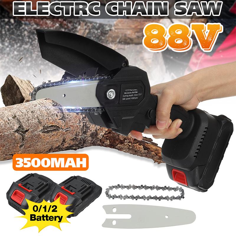 88V Cordless Reciprocating Saw 4 Blades Rechargeable Electric Saw Metal Cutting Woodworking Tool Kit with 1/2 Battery +Box