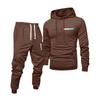Men's Printed Hooded Sweatshirt And Sweatpants Casual Sports Suit