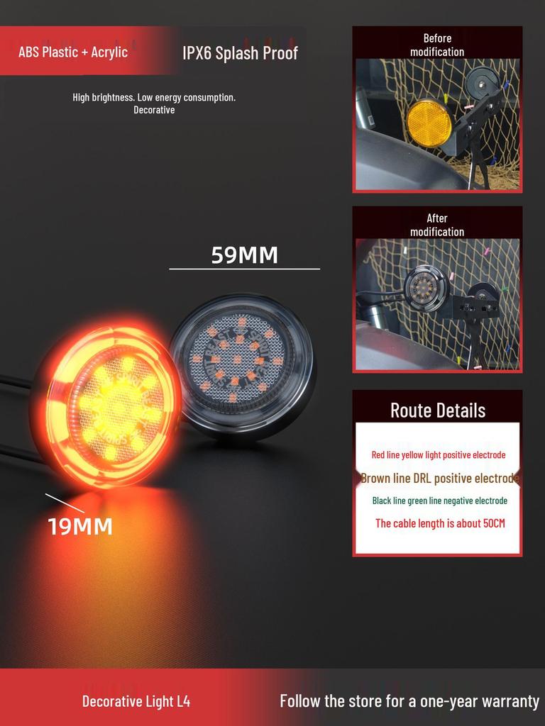 12V High-Brightness LED Motorcycle Abyss Decorative Lights - Personalized Atmosphere with Side Warning