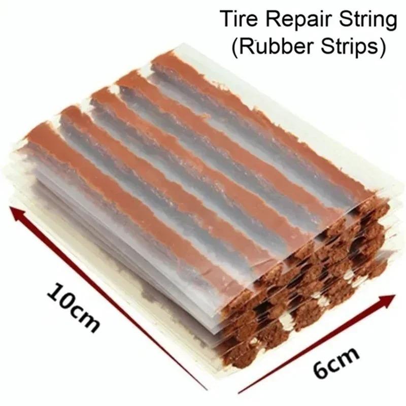 Quick Tire Repair Kit Rubber String Puncture Fix for Car Motorcycle Electric Bike Vacuum Tire Emergency Patch Tool