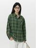 Unisex retro kostkovaná košile s dlouhým rukávem - jarní/podzimní volná ležérní bunda s límcem