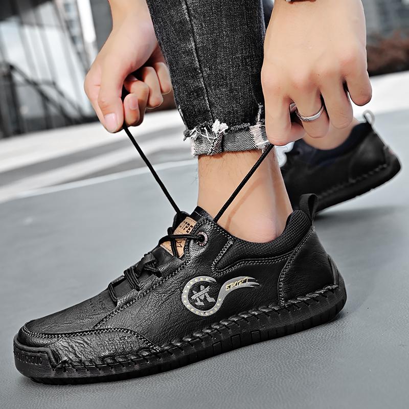 Męskie buty skórzane Ręcznie robione sneakersy Buty codzienne outdoorowe