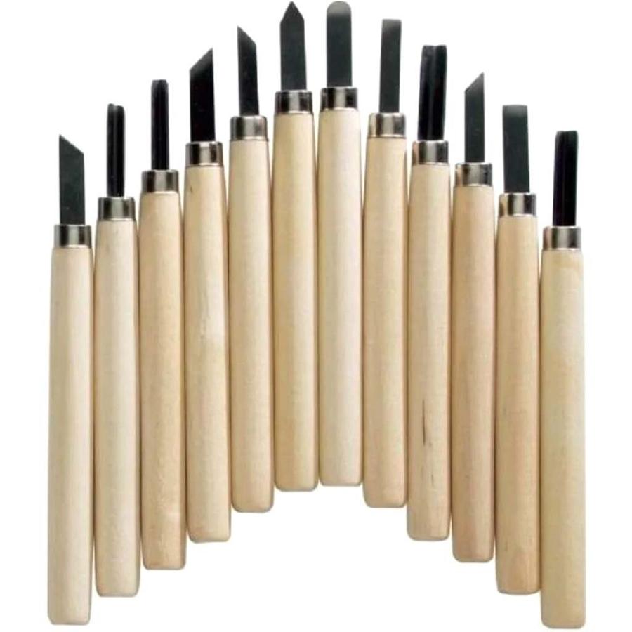 6/8/12pcs High Manganese Steel Engraving Knife with Wooden Handle Handmade Wood Carving Chisel Tools Kit Carving Accessories