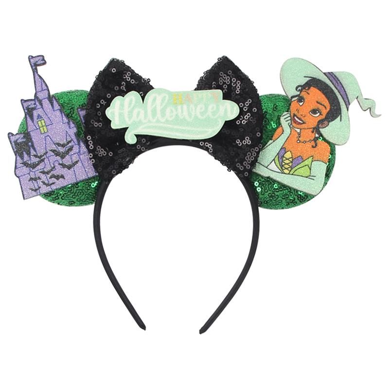 Halloween Mouse Ears Headband Sequins Bow Hairband For Women Featival Party DIY Hair Accessories Boutique