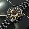 DEYROS New Fashion Men's Watch Luxury Business Men's Calendar Stainless Steel Strap Quartz Watch Men's Sports Watch
