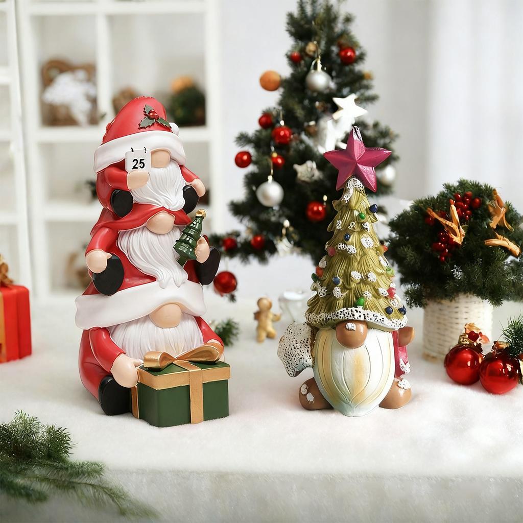 Resin SantaClaus Decoration, Christmas Faceless Gnome Christmas Decoration Set, Merry Christmas