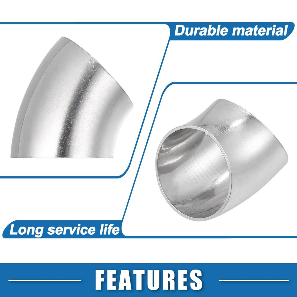 A ABSOPRO 45 Degree Steel Exhaust Elbow Pipe Bend Tube Durable 32mm OD Modified