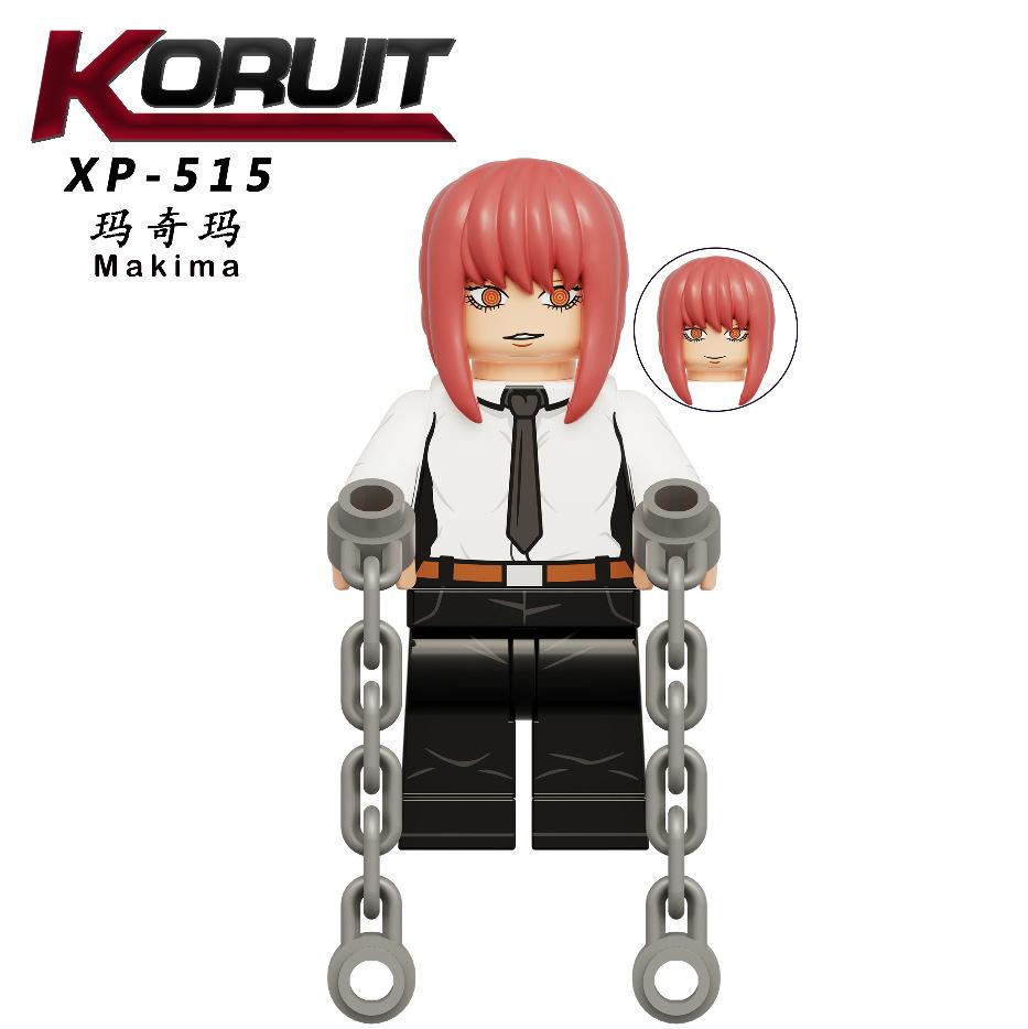 Kt1067 Anime Chainsaw Human Electric Times Machima Mosaic Building Block Figurine Toy Xp506-515