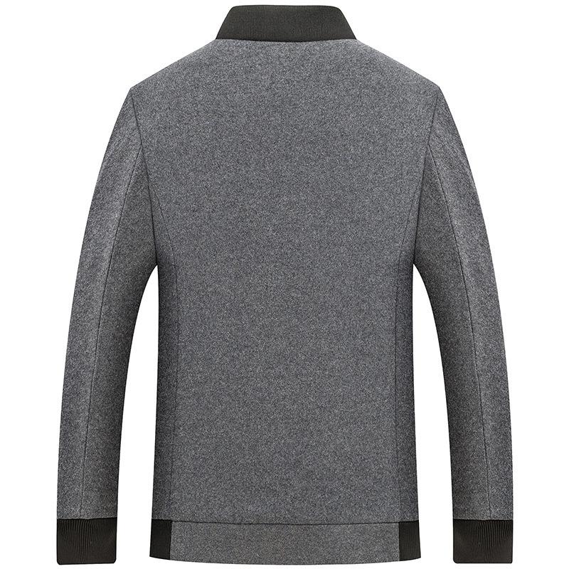 Wool Jacket Men's Woolen Jacket Men's Autumn and Winter Trendy Woolen Top Cotton Thickened Baseball Jersey