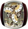 Seiko Nástěnné hodiny Karakuri s rádiem, analogové Karakuri, 6 skladeb, melodie, rotující dekorace, tmavě hnědý mramorový vzor RE564H