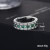 Popular Retro Full Diamond Zircon Emerald Men's Style Ring Personalized Niche Versatile Ring