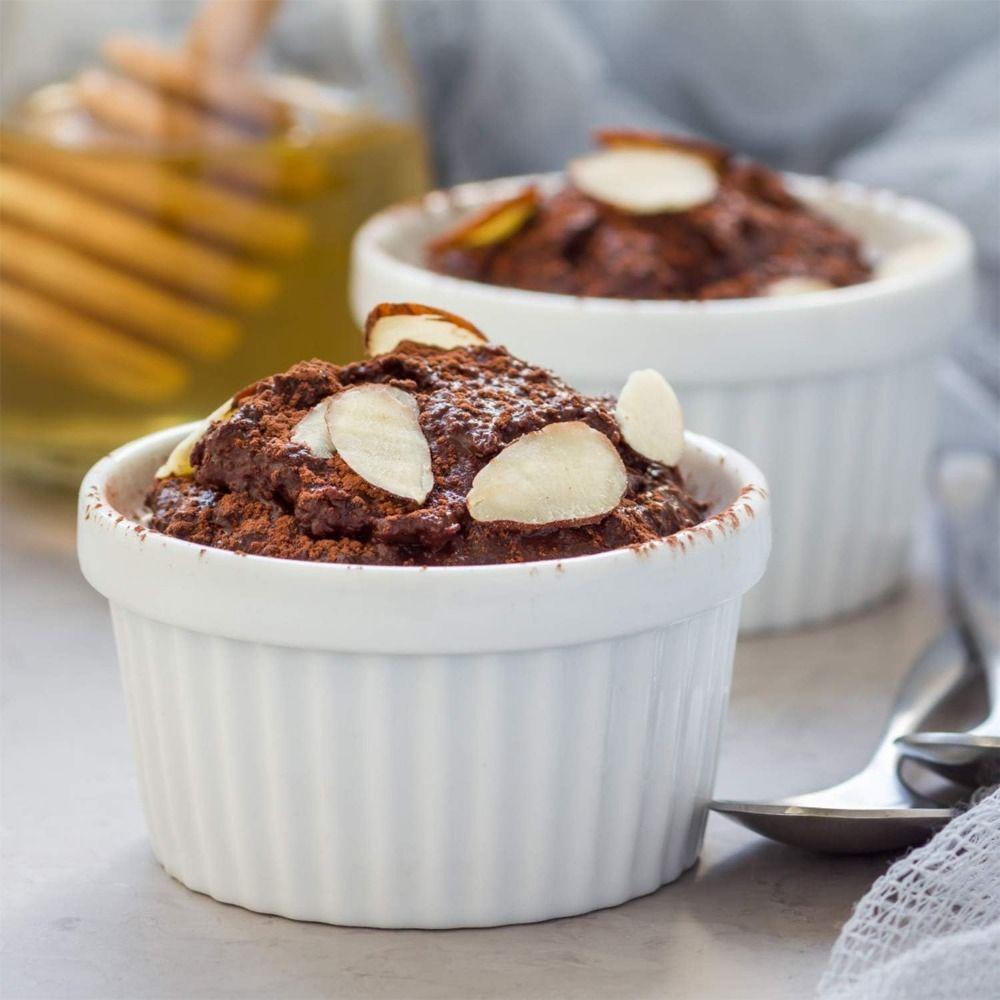 4Pcs Colorful Souffle Cups Oven Safe Fluted Porcelain Bowls Creme Brulee Dishes  Desserts
