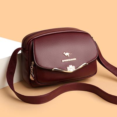 Women's Shoulder Bag Small Square Bag Soft Leather Crossbody Bag Mother Bag