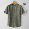 Men's Chinese Style Cotton Linen Short Sleeve Crew Neck T-Shirt - Lightweight, Loose Fit, Summer Top