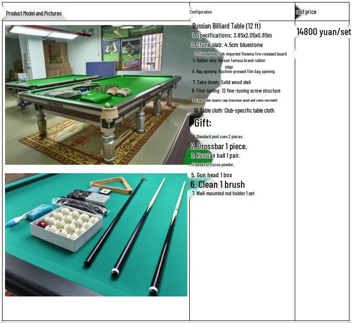 Home Snooker & Russian Billiard Table - American Standard, Commercial Graphite Steel