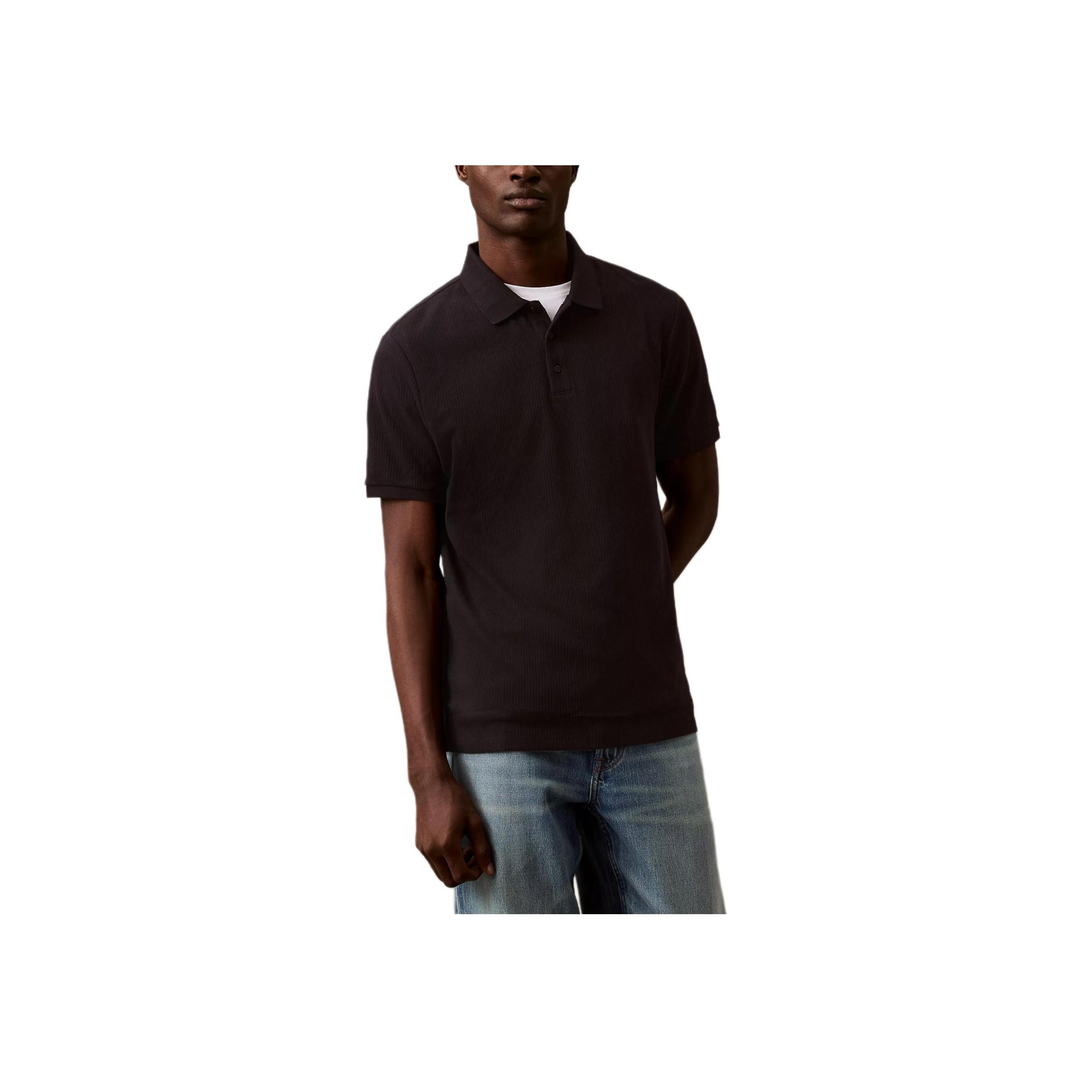 

Calvin Klein Comfortable Casual Minimalist Short Sleeve Polo Shirt Men tops Black 40QM277-001 M