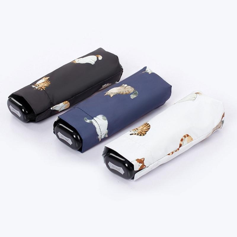 Cartoon Umbrella Adorable Kitten Print For Outdoor Travel And Daily Use Cartoon Kitten Print