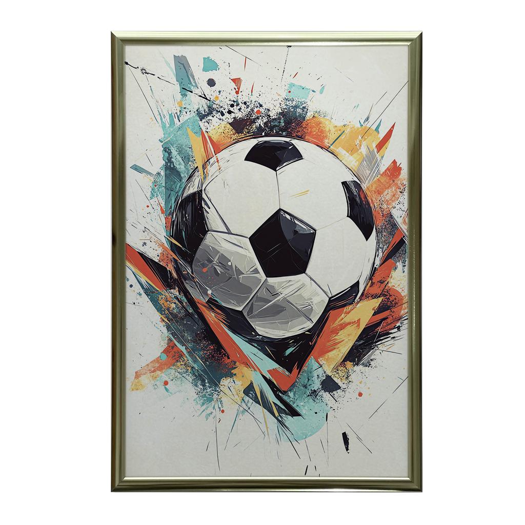 Fußball Energie Poster Fußball Energie Poster, 50x70 cm, Holzrahmen Helle Eiche, Mattes Papier 230 g/m²
