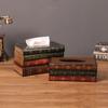 Vintage Tissue Box Paper Storage Holder Table Kitchen Napkin Organizer Box Creative Book Handkerchief Container Home Decoration