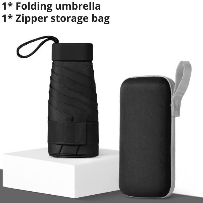 

Six Sun Fold Umbrella Uv Rain Protection Dual Use Alloy Frame Portable Women Black