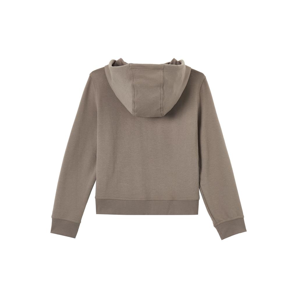 Nike Solid Color Logo Hooded Long Sleeve Sweatshirt Women Tops Brown FB5199-233