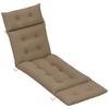 Sun Lounger Cushions Only, 190x56x10cm Garden Lounge Chair Cushions, UPF20+ 220gsm Fabric, Thick Sunbed Replacement Pads with 6 Ties, Khaki