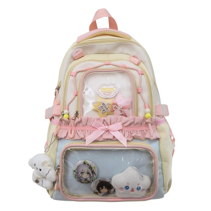 Schoolbag Schoolbag Female Pain Bag Transparent Japanese Backpack Junior High School Student Lightweight Primary School Backpack Longxiang Backpack