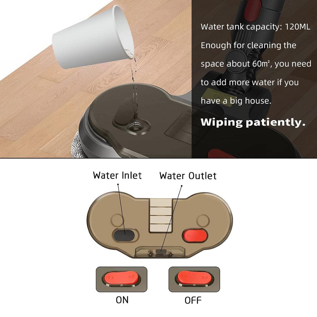 Atașamentul pentru mop electric este compatibil cu aspiratoarele verticale fără fir Dyson V11 V10 V8 V7 V15 și vine cu 6 tampoane de mop și cupă lavabile.