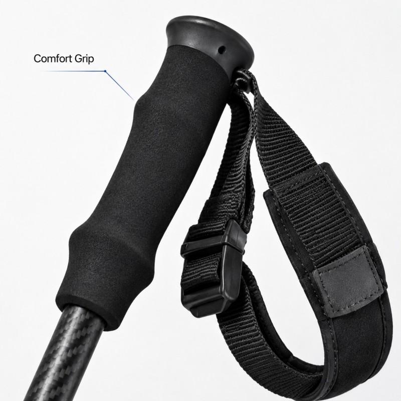 Zeroring Adjustable Snowshoe Ski Poles Carbon Composite Winter Hiking Poles With Large Snow Basket