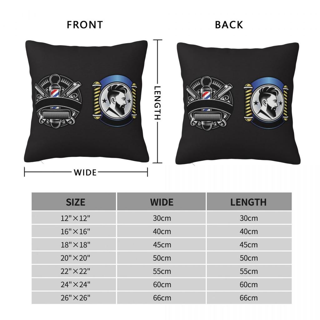 Barber Shop Sign Entrance Square Pillowcase Pillow Cover Cushion Throw Pillow for Home Sofa Living Room