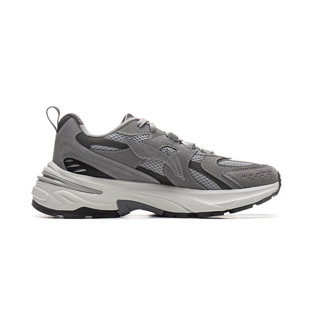 Li Ning Beichen 2K Slip Resistant, Abrasion Resistant, Height Increasing Low Top Chunky Sneakers Men's Gray AGCU323-3