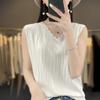 Women Tank Sleeveless MODERN NEW SAGA Summer T-shirt Knit Top Basic Vest Female V-neck