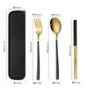 Spoon, Fork, Chopsticks, Stainless Steel Tableware Three-piece Set, Student Nordic Style