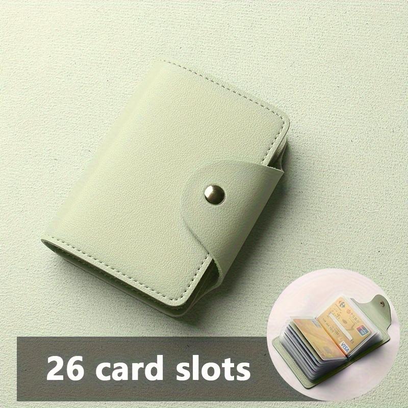 

Классический картхолдер из искусственной кожи для женщин, элегантный клатч с застежкой-пряжкой, портативный кошелек для карт с 26 отделениями, с отделением для монет зелёный