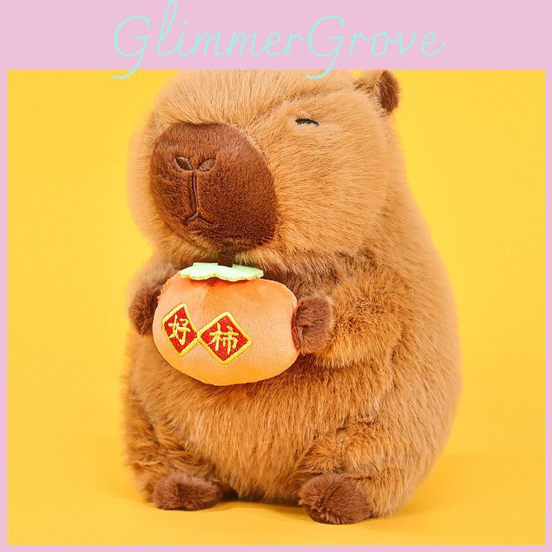 Plush Toy Capybara Cute Cartoon Hugging Persimmon Girl Kid Birthday Holiday Gift