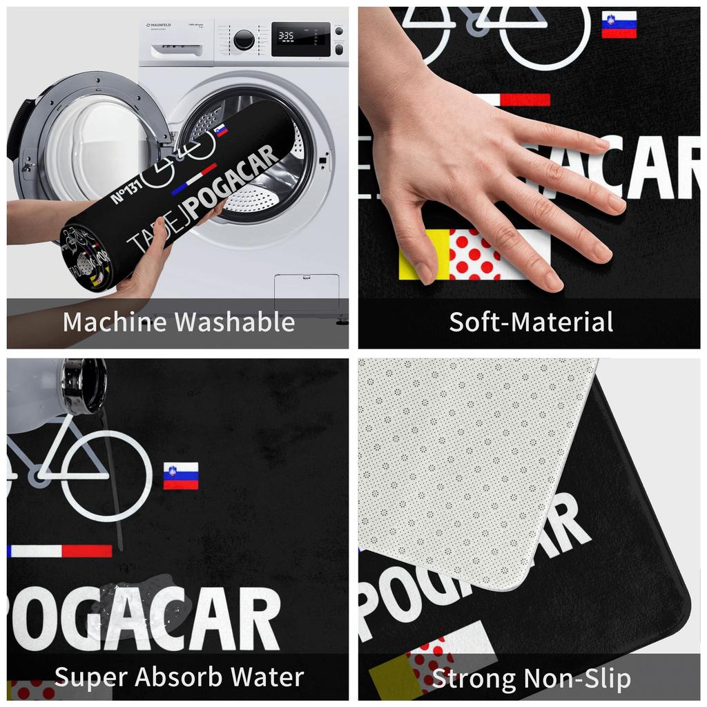 Tadej Pogacar Radsport Pogi Team Fußmatte Matte Anti-Rutsch Badezimmer Küche Garten Teppich 40*60cm