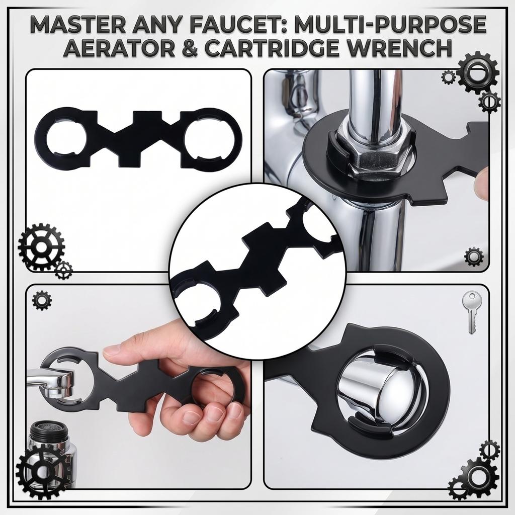 Faucet Aerator Valve Core Wrench Tool for Removal and Installation of Faucet Aerator Valve Cores Durable Plastic Construction Handheld Design