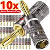 Universal Gold-plated Metal Banana Plugs Solder Free 4MM Banana Connector with Screw Lock For Audio Jack Speaker Amplifier Plugs