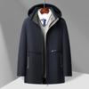New Autumn and Winter Casual Business Thickened Cold Warm Cotton Coat Plus Velvet Casual Cotton Coat Black Navy Blue